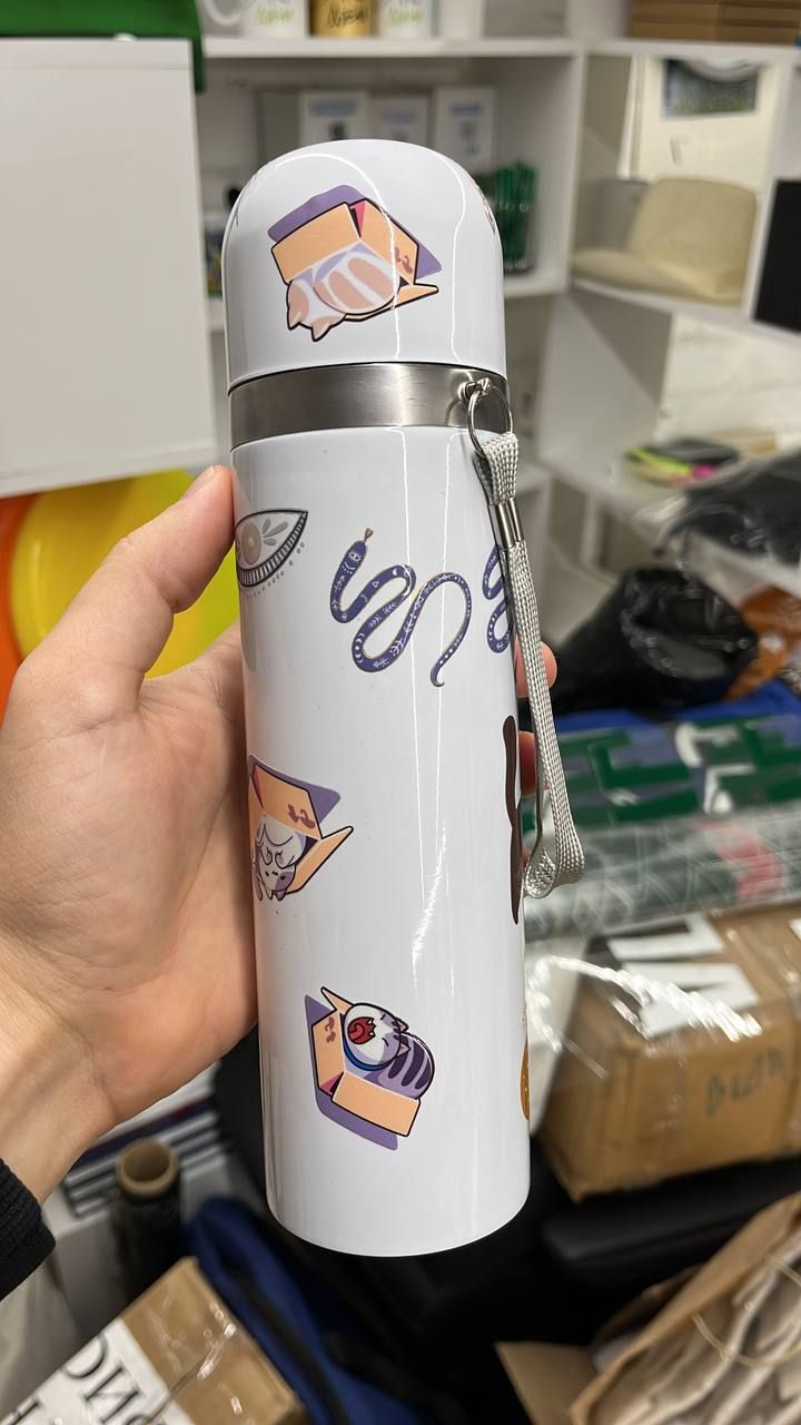 Нестираемые логотипы с термоса