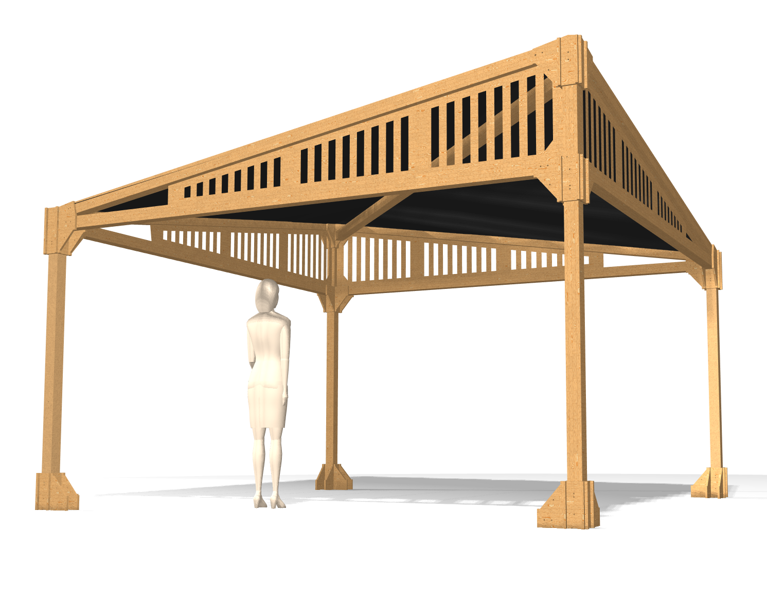 деревянный навес 4х4