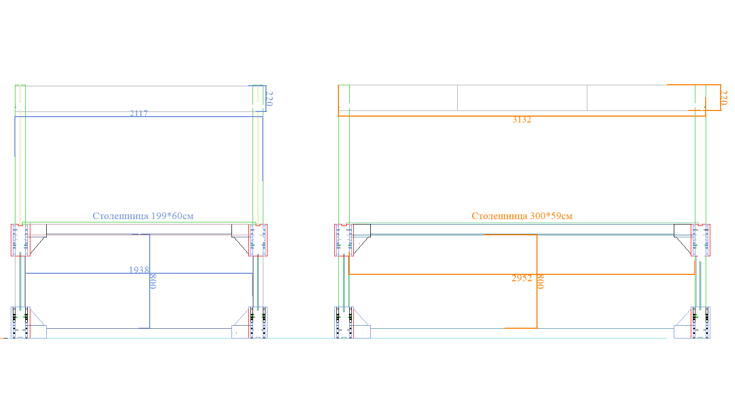 Аренда деревянного прилавка LYALE 2х1