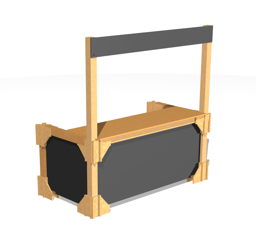 Аренда деревянного прилавка LYALE 2х1