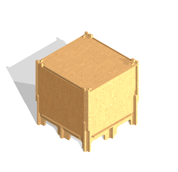 паллет 80*80 с ребрами и бортами и крышкой