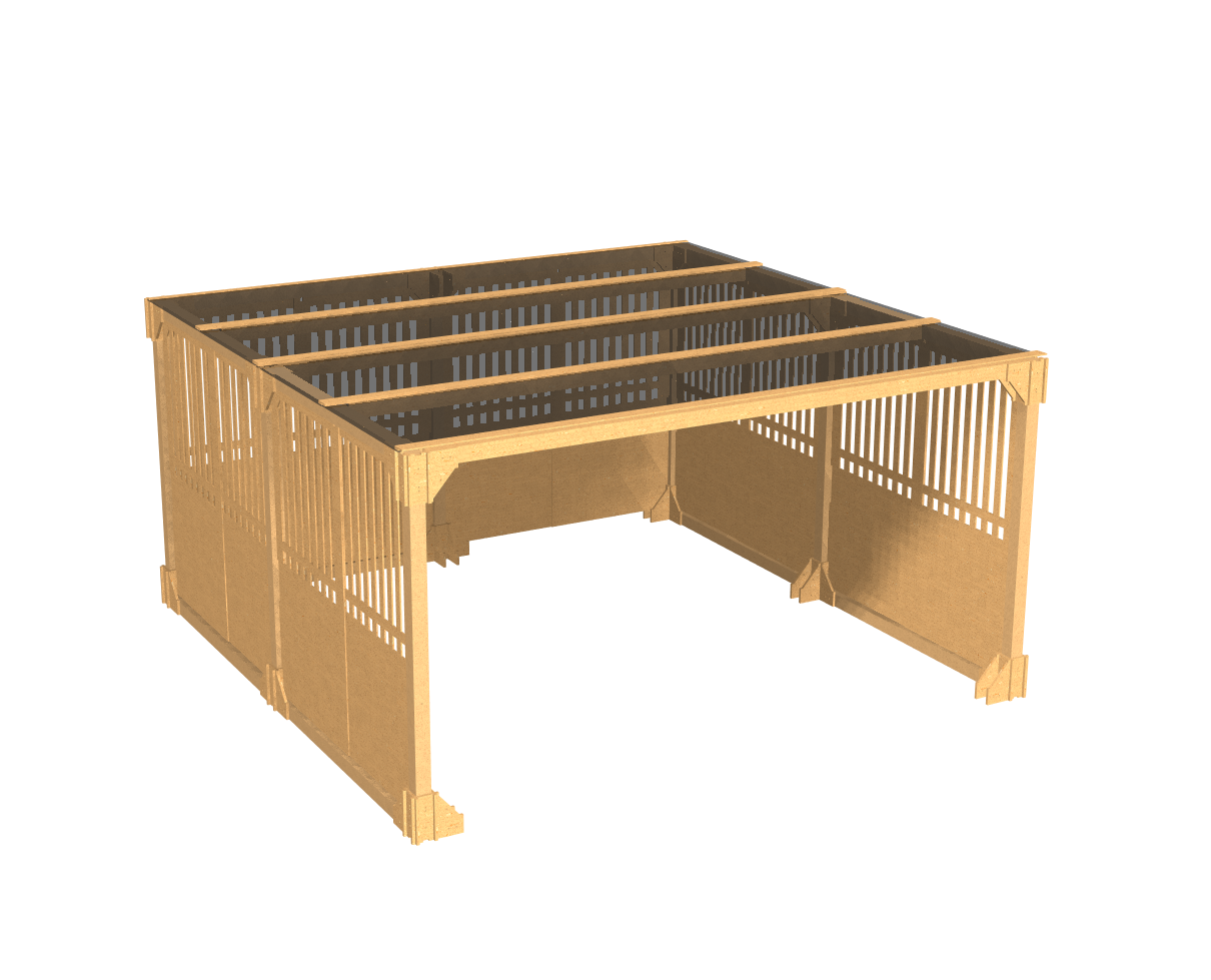 Аренда деревянного навеса LYALE 4х4 со стенами