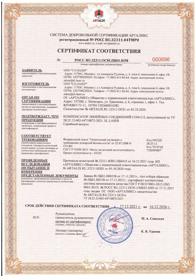 Сертификат соответствия