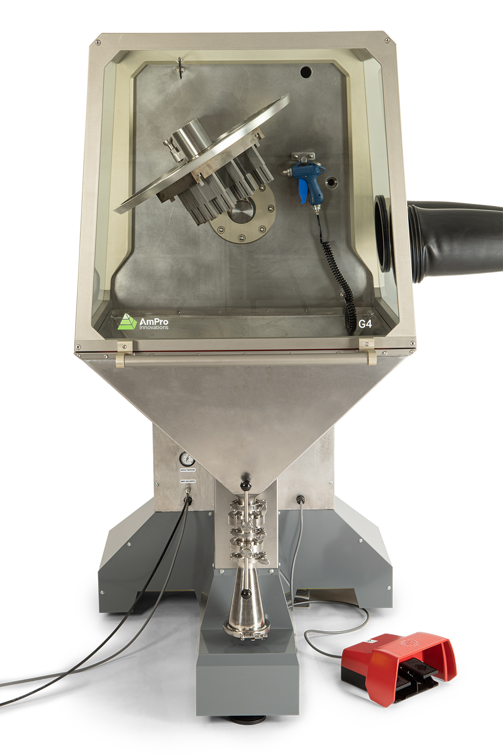 Удаление металлического порошка  3D-изделий при помощи станции AmPro G4 