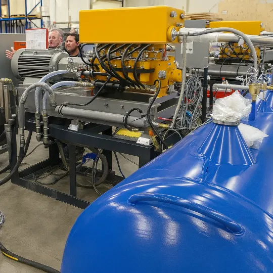 Криогенная установка и исследовательский низкотемпературный криостат на производственной площадке