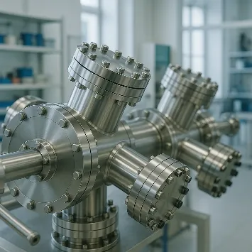 Промышленное оборудование с красным светом для контроля технологических процессов