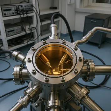 Ультра-вакуумная камера в лаборатории для научных исследований