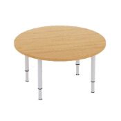 Стол обеденный детский на 4 места круглый на регулируемых ножках