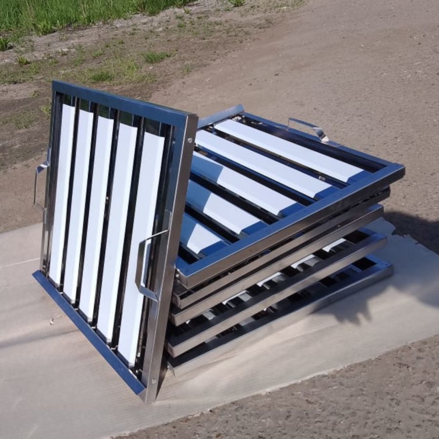 Фильтр лабиринтный жироулавливающий ФЛЖ для вентиляционных зонтов из нержавеющей стали