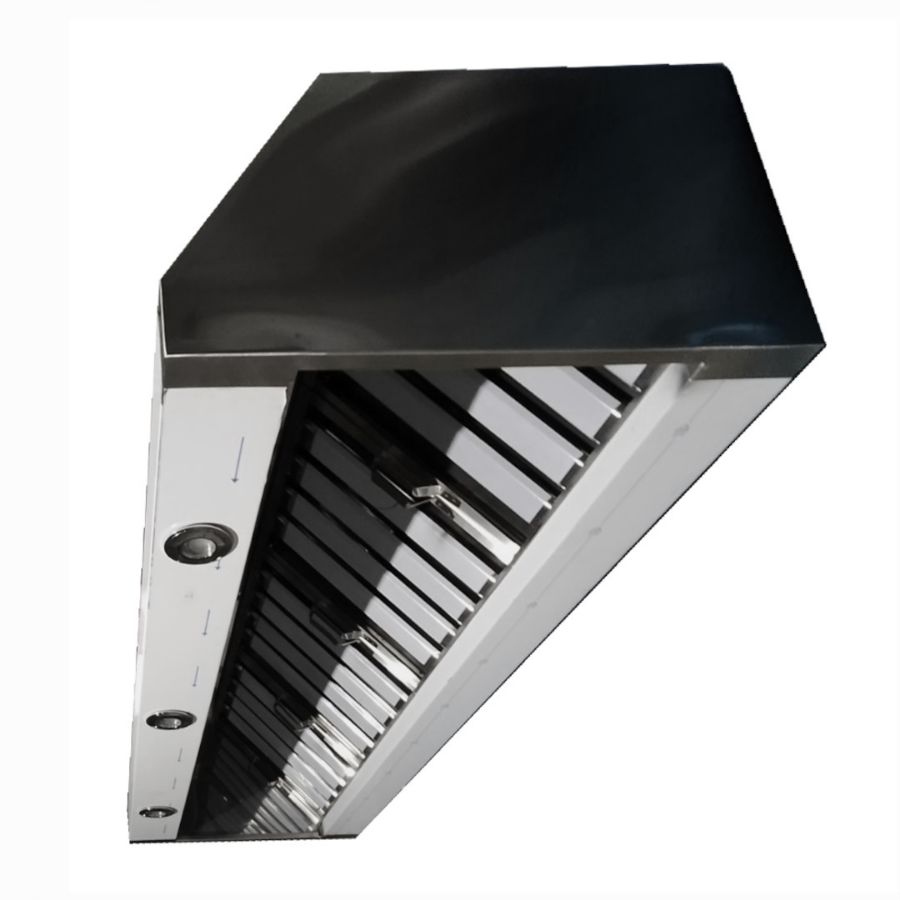 Зонт вытяжной пристенный Тип 2 со светильниками для кафе, ресторана, закусочной