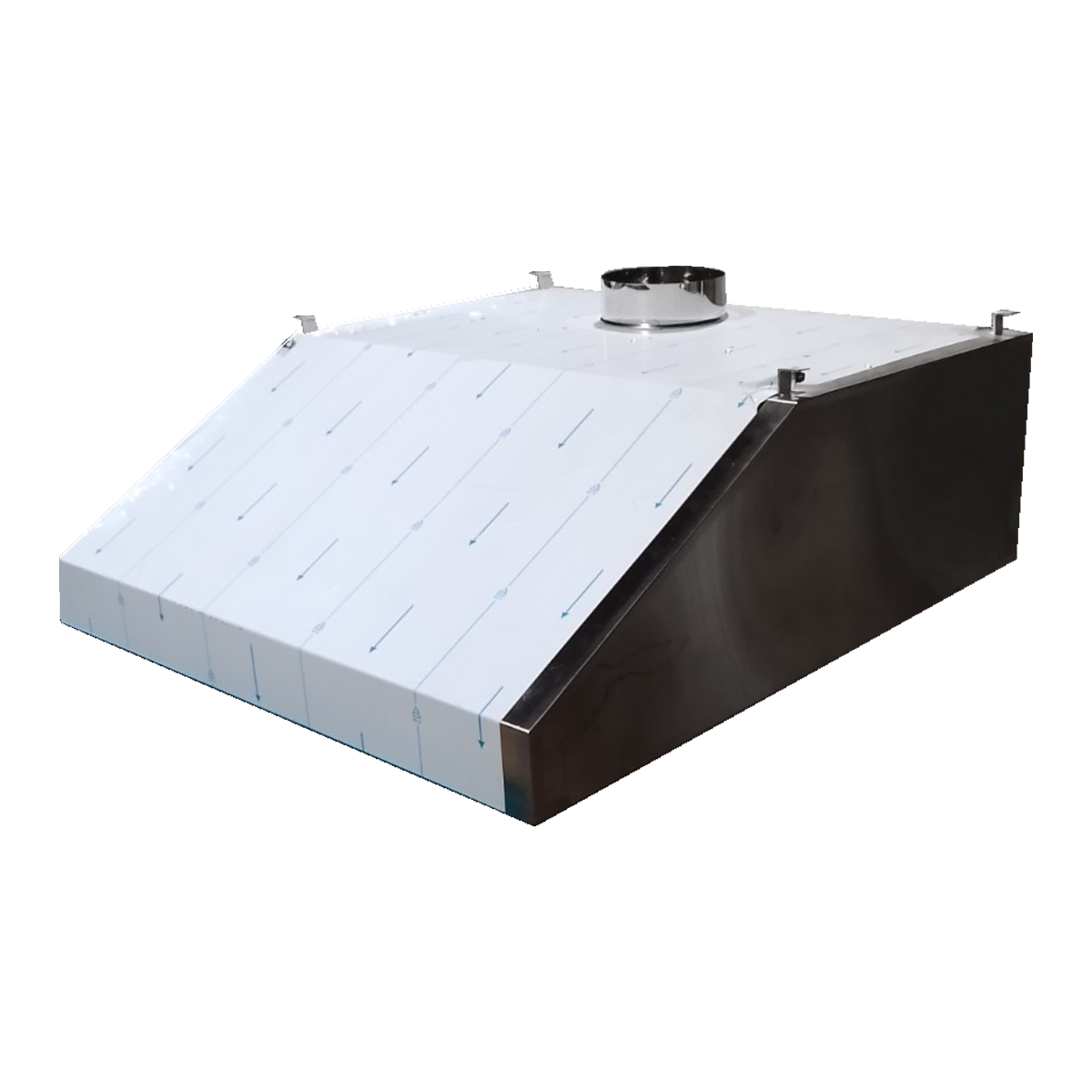 Зонт пристенный вытяжной Тип 2 с жироулавливающими фильтрами и врезкой