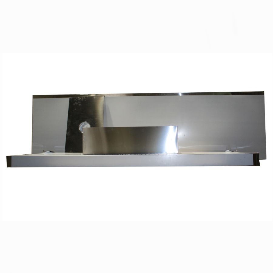 Вытяжной зонт h=100 мм с врезкой и прямоугольными воздуховолами, нержавеющая сталь AUSI 304, для медицинской лаборатории