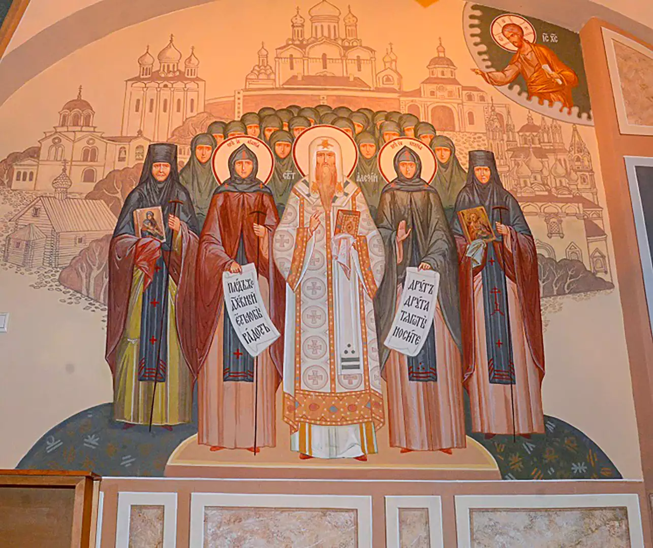 Роспись храма Всех Преподобных. Зачатьевский монастырь. Фрески. Артель "Радость"