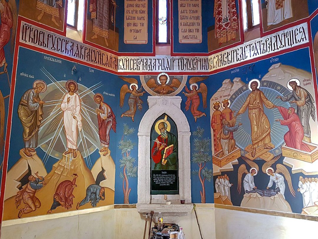 Роспись часовни Иоанна Богослова. Фрески. Артель "Радость"