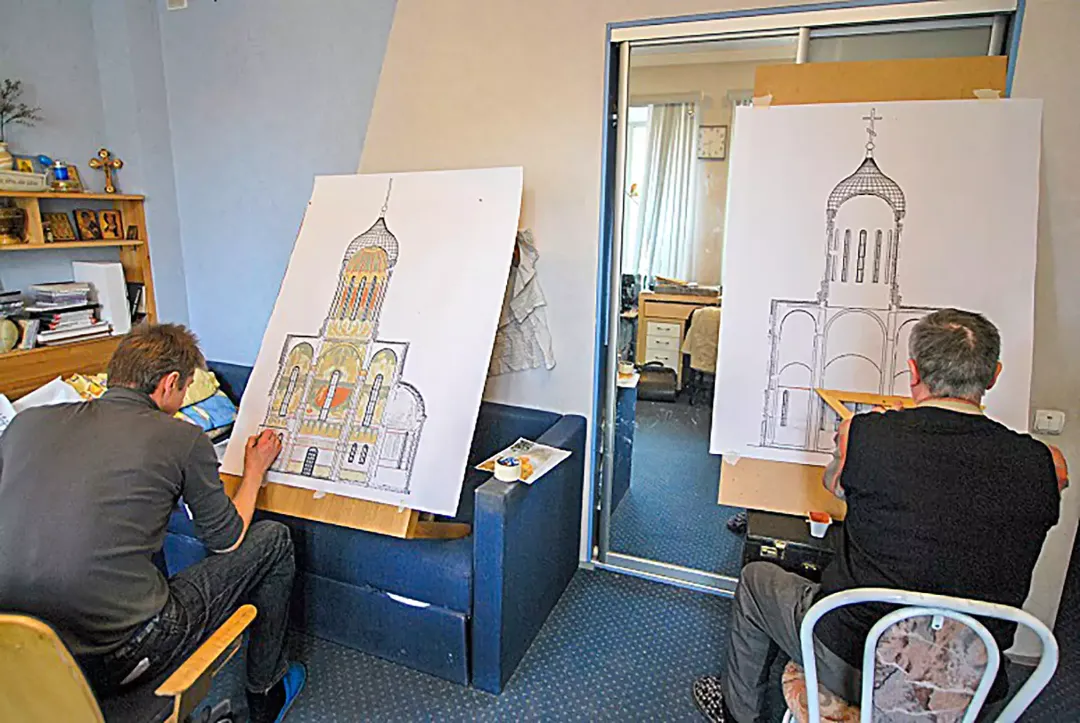 Роспись храма пророка Илии, Фрески. Артель "Радость"