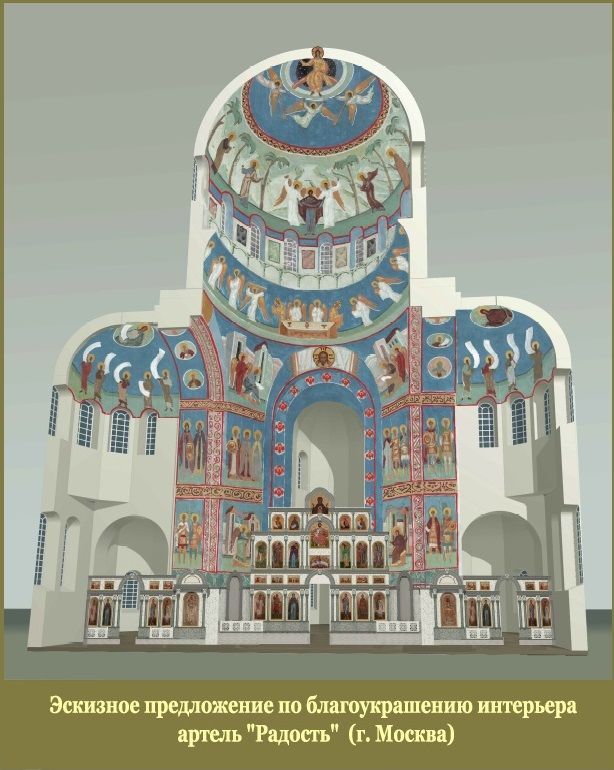 Проект росписи храма. Фрески. Артель "Радость".