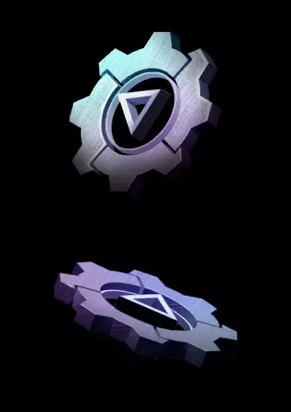 металлический логотип