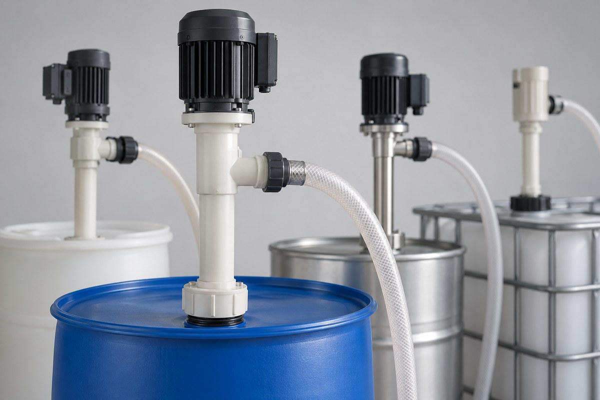 Насосные части бочковых насосов Grün Pumpen из PP и PVDF