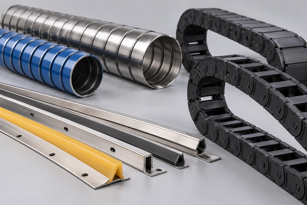 Скребки, спиральные кожухи и кабельные цепи Tecnimetal