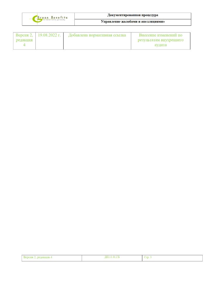 Документированная процедура «Управление жалобами и апелляциями»