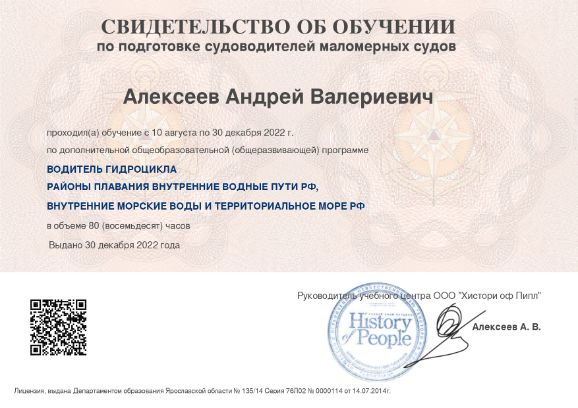 Права на гидроцикл