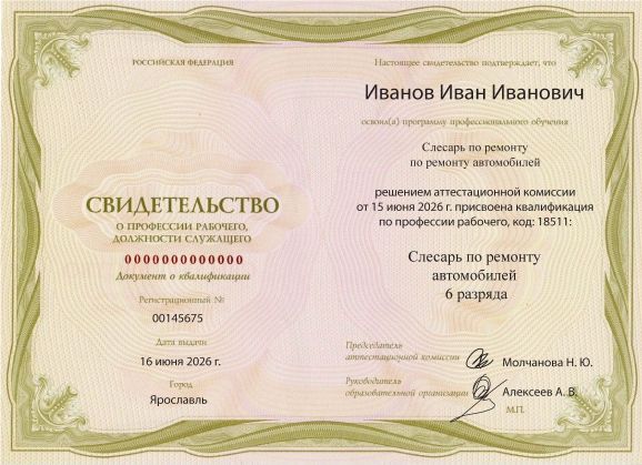 Обучение на автослесаря