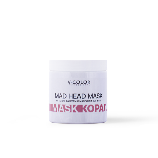 V-COLOR MAD HEAD MASK Коралл оттеночная крем-маска 500мл.
