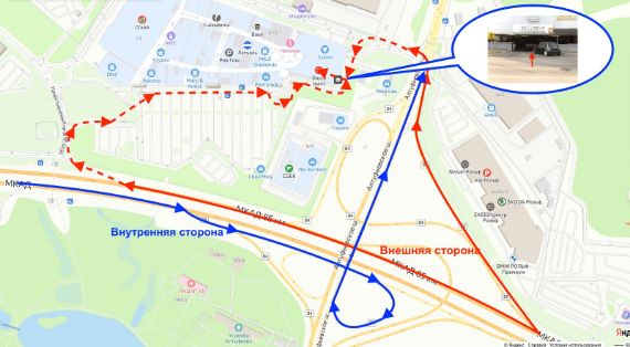 Схема проезда в автосервис BMW в торговом центре Весна на МКАД  RENGOLD