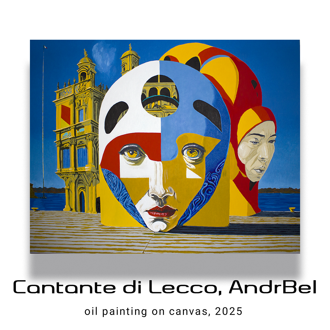 Cantante di Lecco, AndrBel, 2025, Oil painting on canvas, 39,37 x 31,5 in.