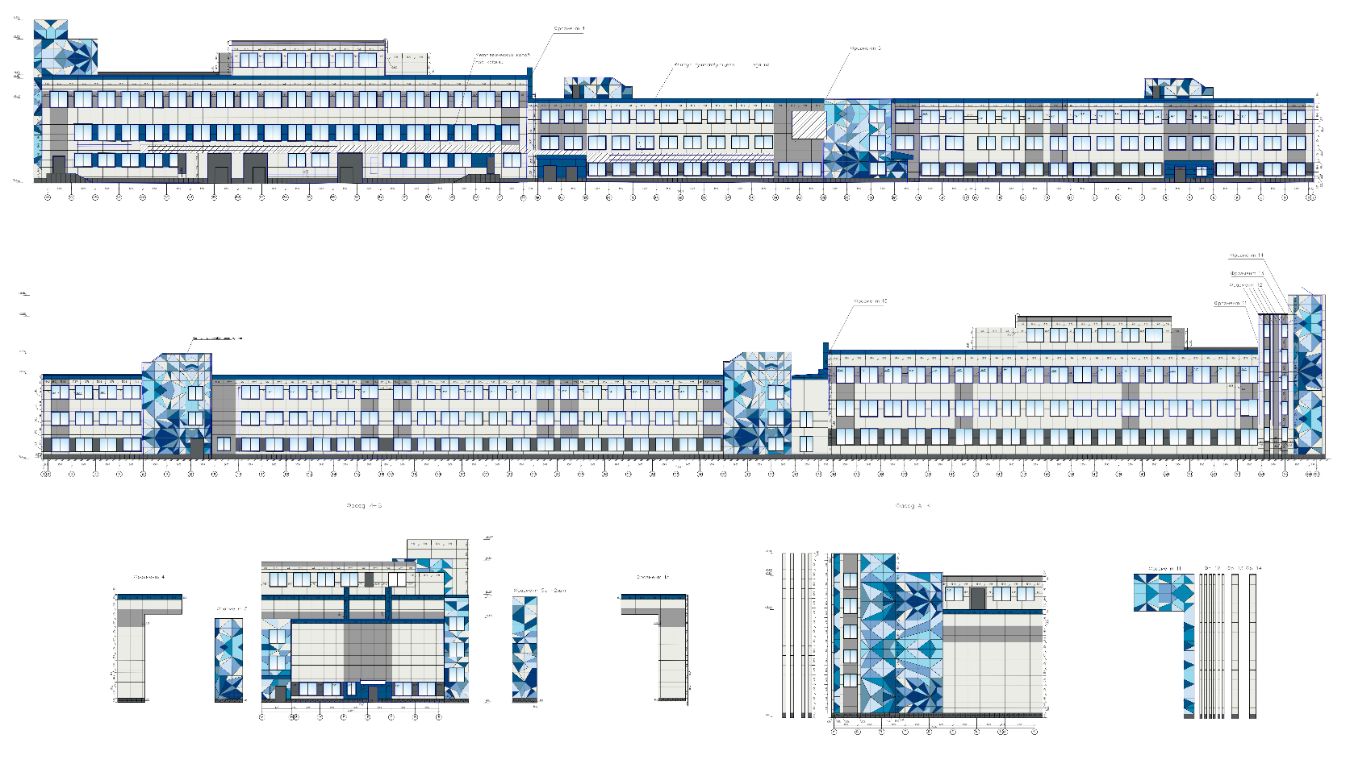 Проект фасада. Завод Нефаз, Башкортостан