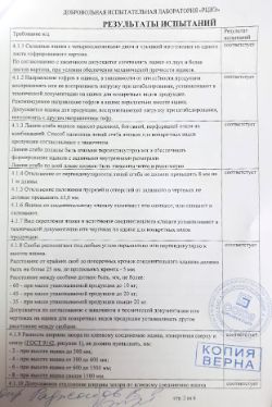 Протокол испытания продукции, лист 2
