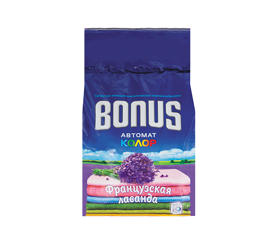 СТИРАЛЬНЫЙ ПОРОШОК "БОНУС АВТОМАТ КОЛОР" С ЗАПАХОМ "ФРАНЦУЗСКАЯ ЛАВАНДА"