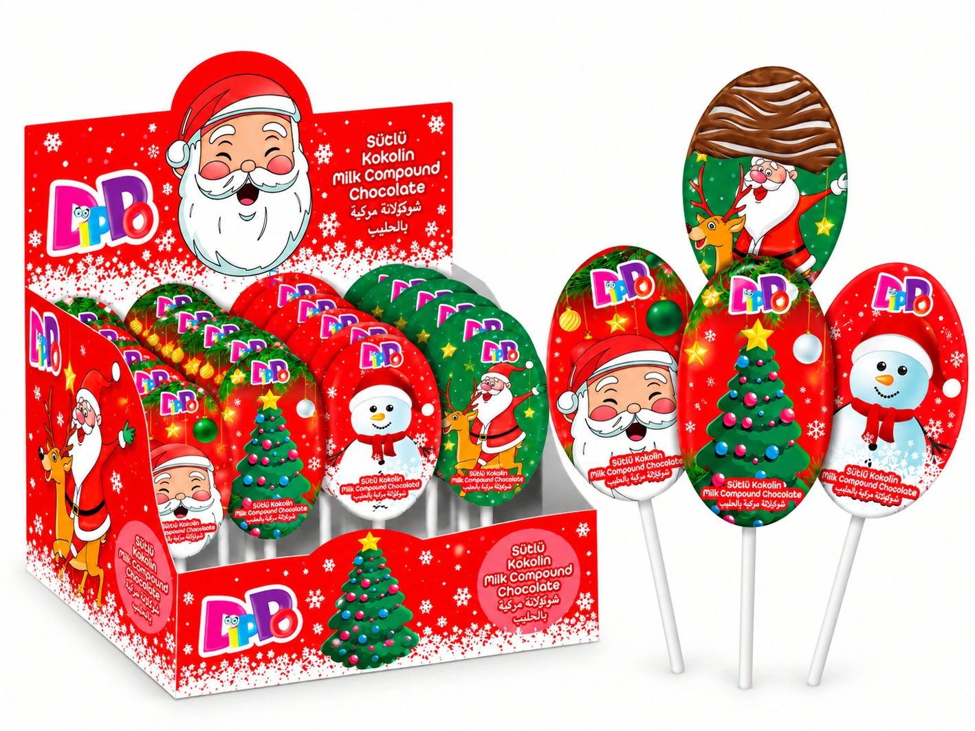 Шоколадная фигурка на палочке Dippo Santa Lollipop