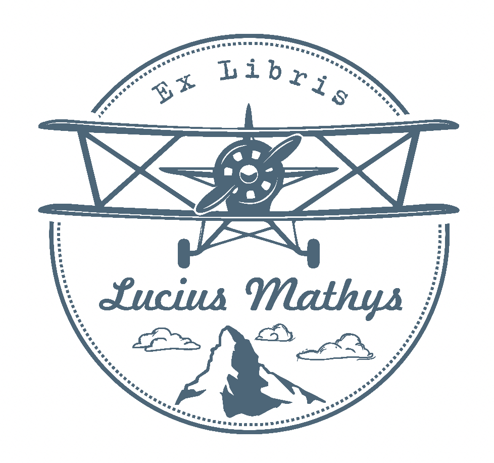 экслибрис авиационный пилот авиатор самолет небо горы