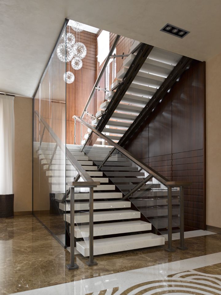 стеклянное ограждение лестницы