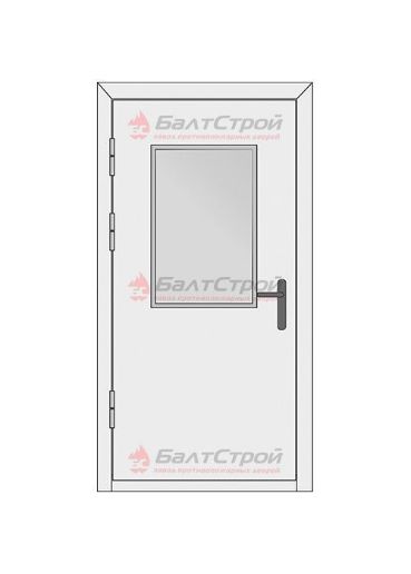 Однопольная противопожарная дверь со стеклом