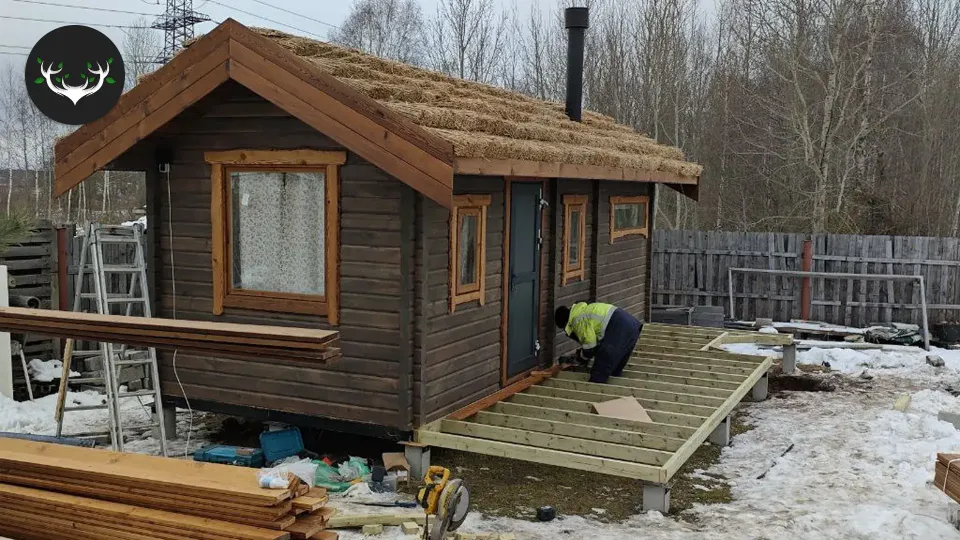 Фото доставки и установки бани