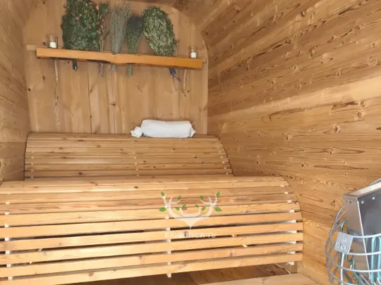 интерьер мобильной бани из термобруса