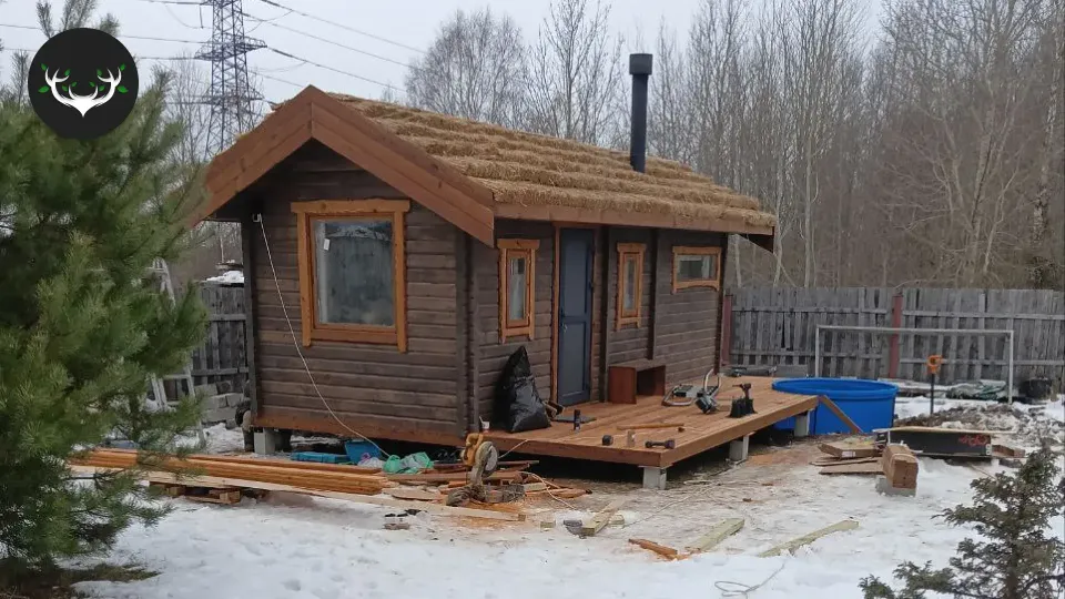 Фото доставки и установки бани