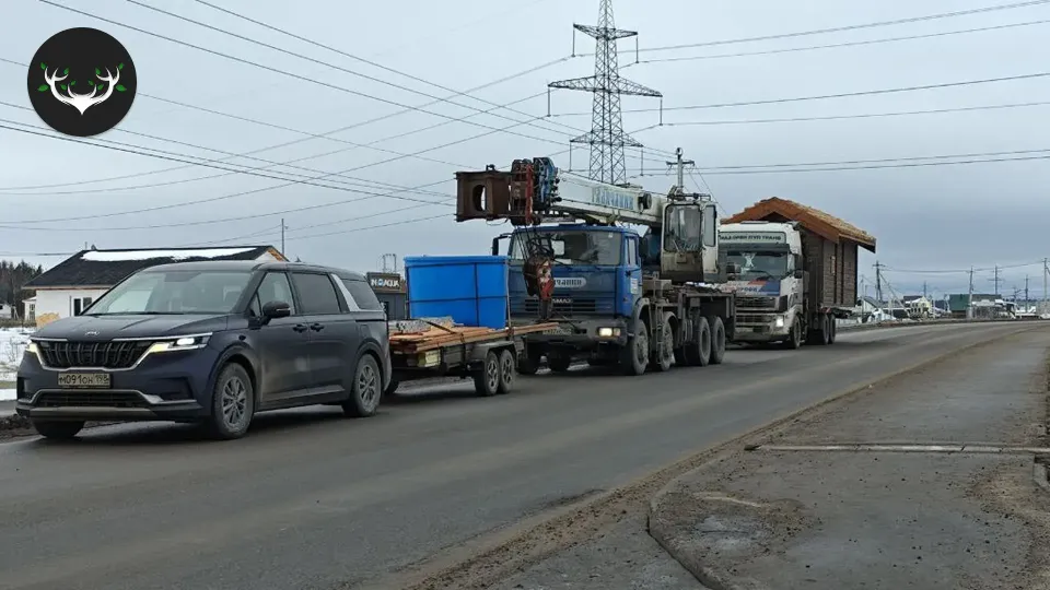 Фото доставки и установки бани