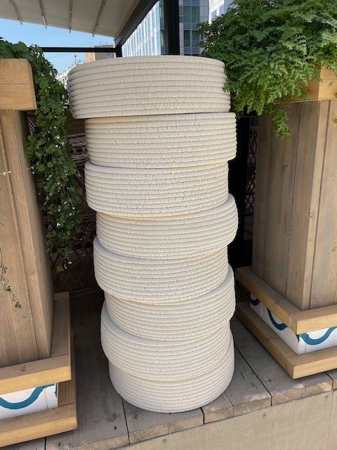 Наборные вазоны. Цветная 3д печать бетоном. Белый. ОСНОВАНИЕ