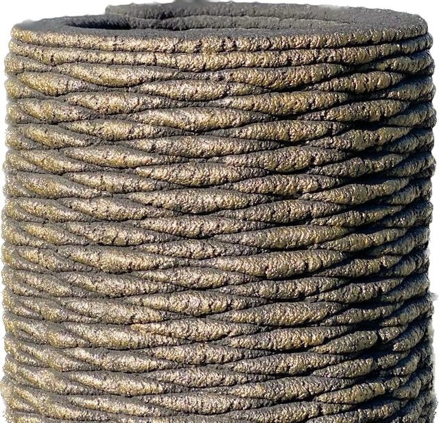 Вазон. Цветная 3д печать бетоном. Графит. Покрытие золотая патина. ОСНОВАНИЕ