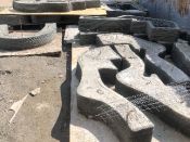 Префабы, напечатанные бетоном на строительном принтере, заполненные для возведения сборно-разборного сооружения