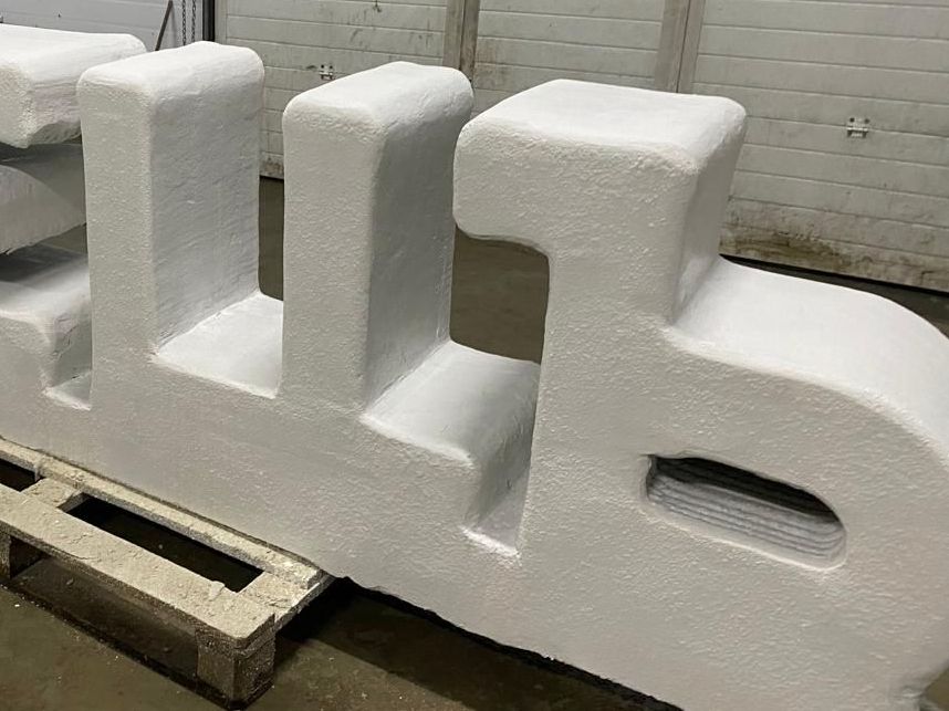 ОСНОВАНИЕ 3d печать бетоном. Бетонная инфографика. МАФ Надпись ч2