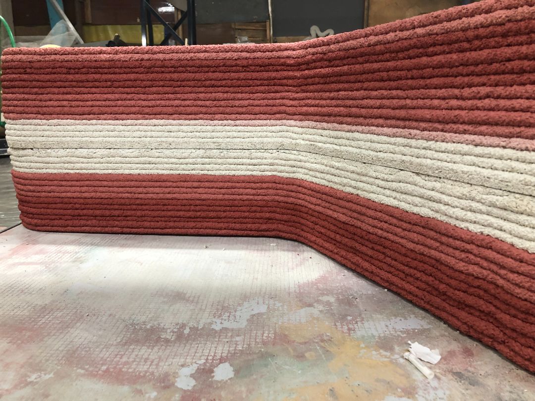 Цветная 3д печать бетоном. Градиент (красный, коралл, белый).