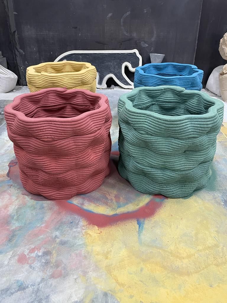 Наборные вазоны. Цветная 3д печать бетоном. ОСНОВАНИЕ