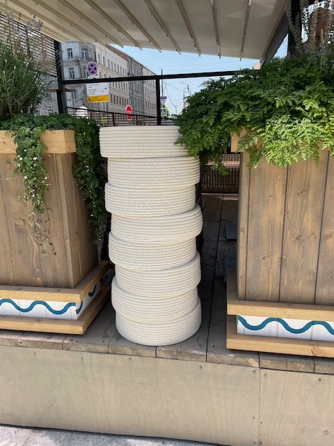 Наборный вазон. 3д печать бетоном. Белый. ОСНОВАНИЕ