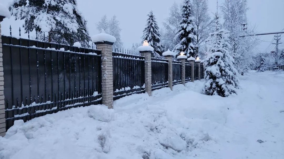 Забор с элементами ковки