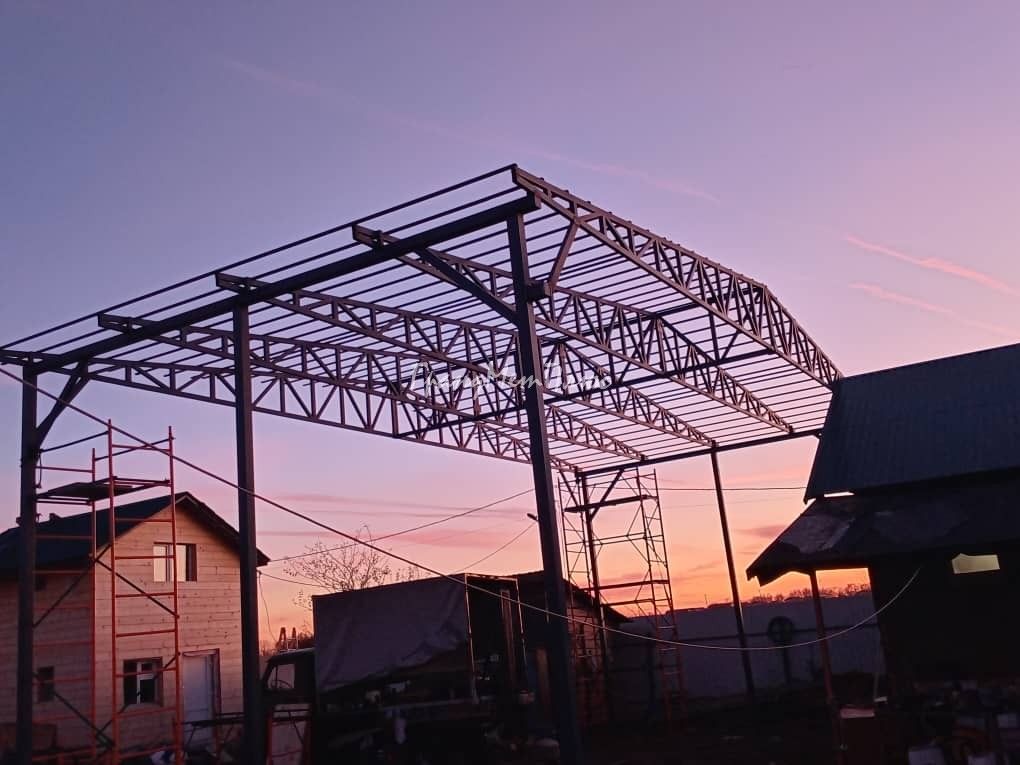 навес двускатный на заказ