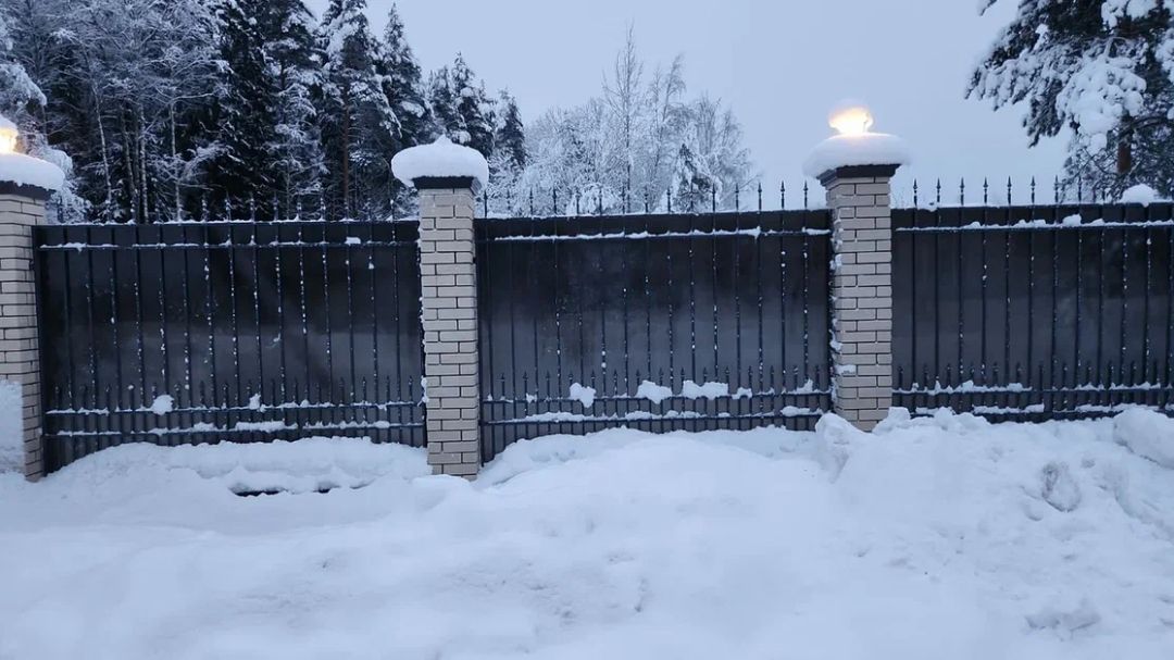 Забор с элементами ковки